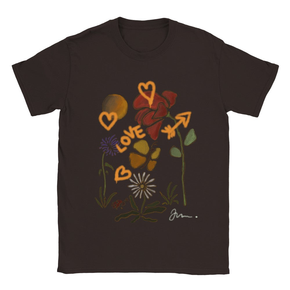 love nature t-shirt med blomster print fra graffitee