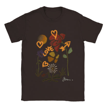 love nature t-shirt med blomster print fra graffitee