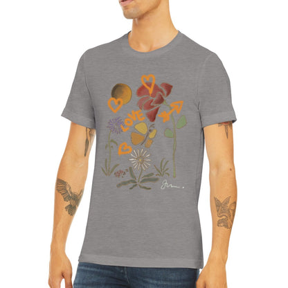 triblend luxury shirt with floral art design abstract print love logo