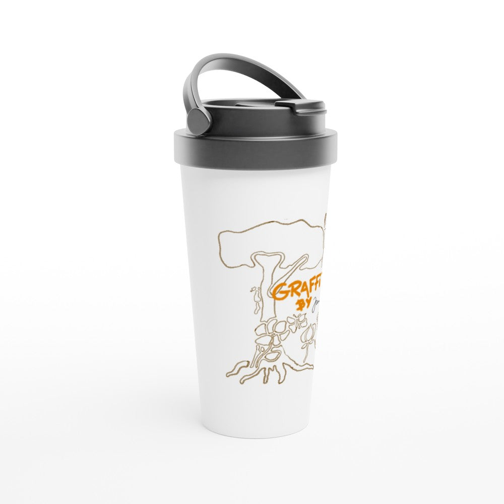 stainless steel thermo coffee travel mug cool print art design