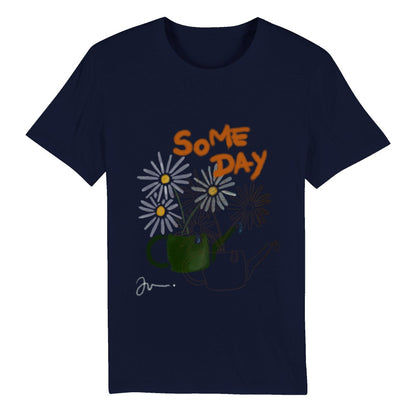 cool t shirt med print vandkande og blomster økologisk