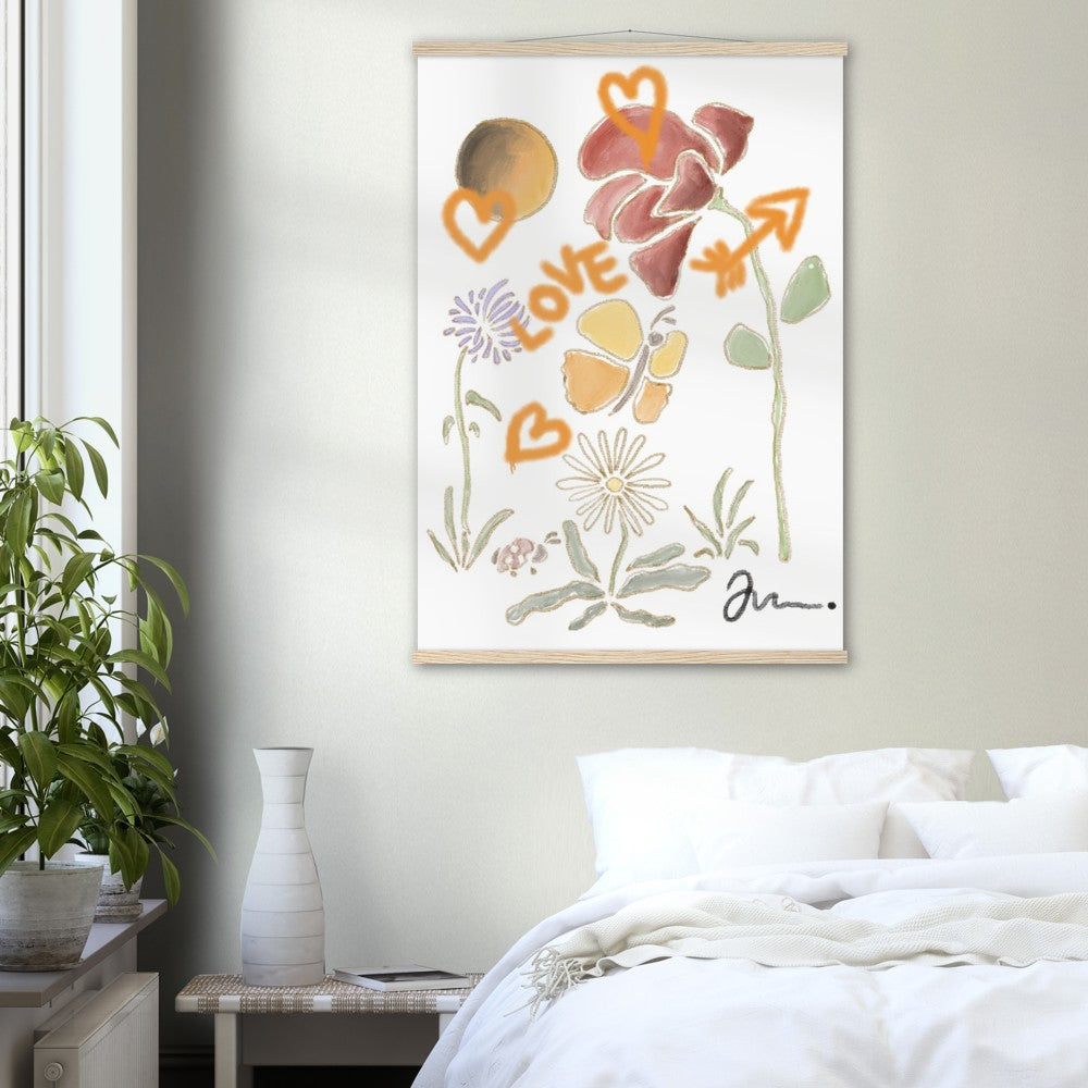 wall painting art decor home love floral butterfly flowers