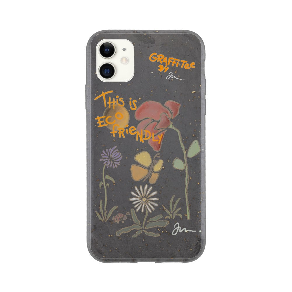 miljøvenligt iphone 12 13 14 pro med cute print blomster og natur  bæredygtigt